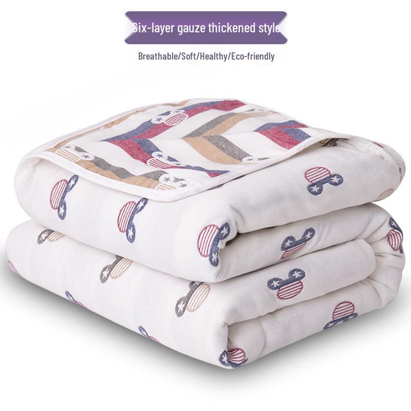 Six-Layer Cotton Gauze Baby Blanket: Swaddle, Bath Towel, or Summer Quilt Cover