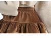 Women's French Retro Velvet High-Waist A-line Skirt: Pleated, Fluffy, Anti-exposure Design for Autumn/Winter