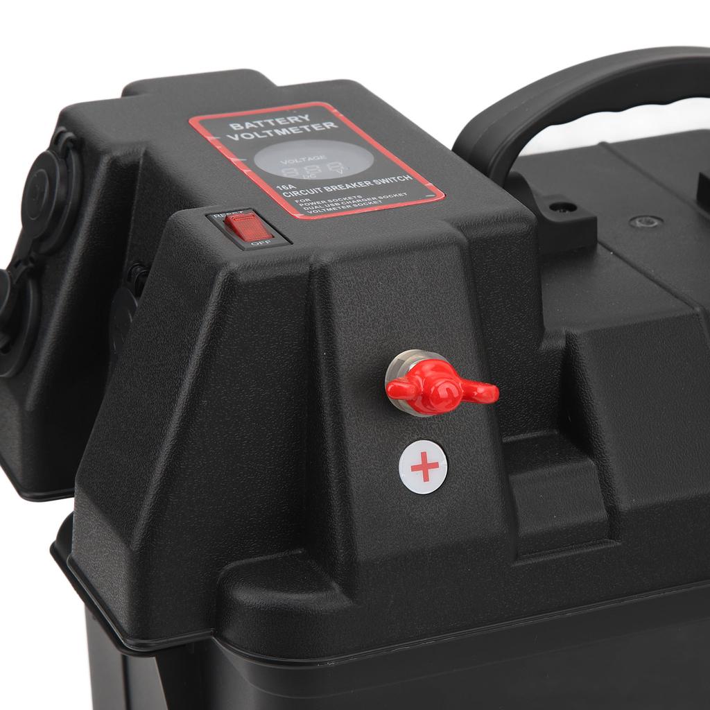 Scatola Batteria Intelligente per Motore Elettrico, Impermeabile, 2 Porte USB, ABS, Centro di Alimentazione per Batterie Marine, Resistente per Camper, Furgone, SUV, ATV, Campeggio, Camion