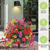 Artificial Flowers for Outdoor Indoor Garden Home Decoration, Plastic Faux Flowers, Faux Flower  Leaves Fake Plants Greenery  Porch Patio