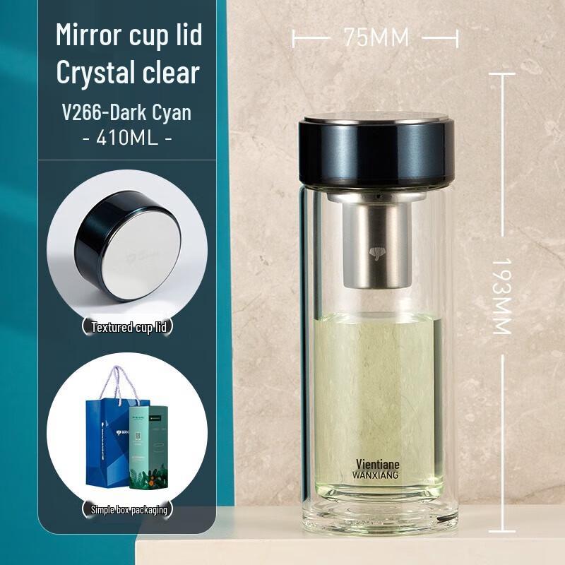 Universal Insulated Double-Layer Glass Mug with Filter