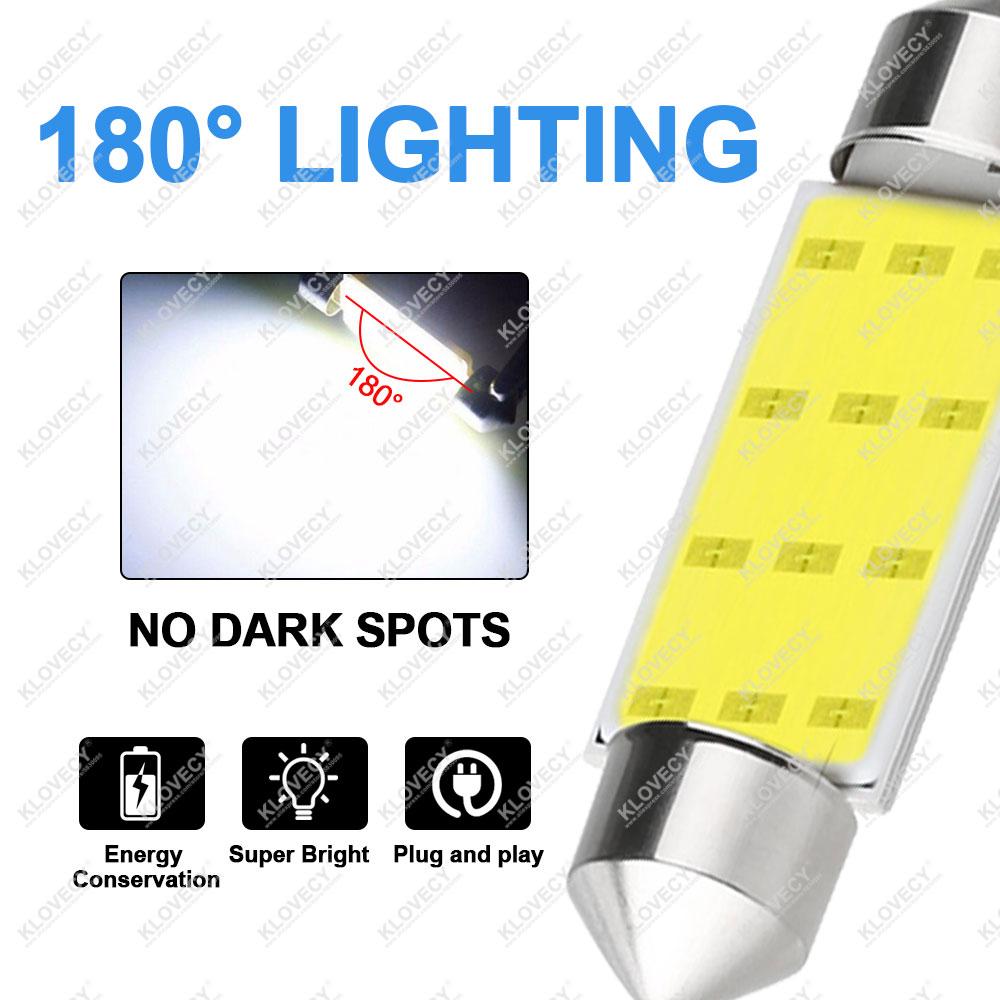 10/20/50 Stück C5W LED-Birne Soffitte 31mm 36mm 39mm 41mm 12V 7000K Weiß Auto Innenraum Deckenleuchte Leseleuchte Kofferraum Kennzeichenbeleuchtung