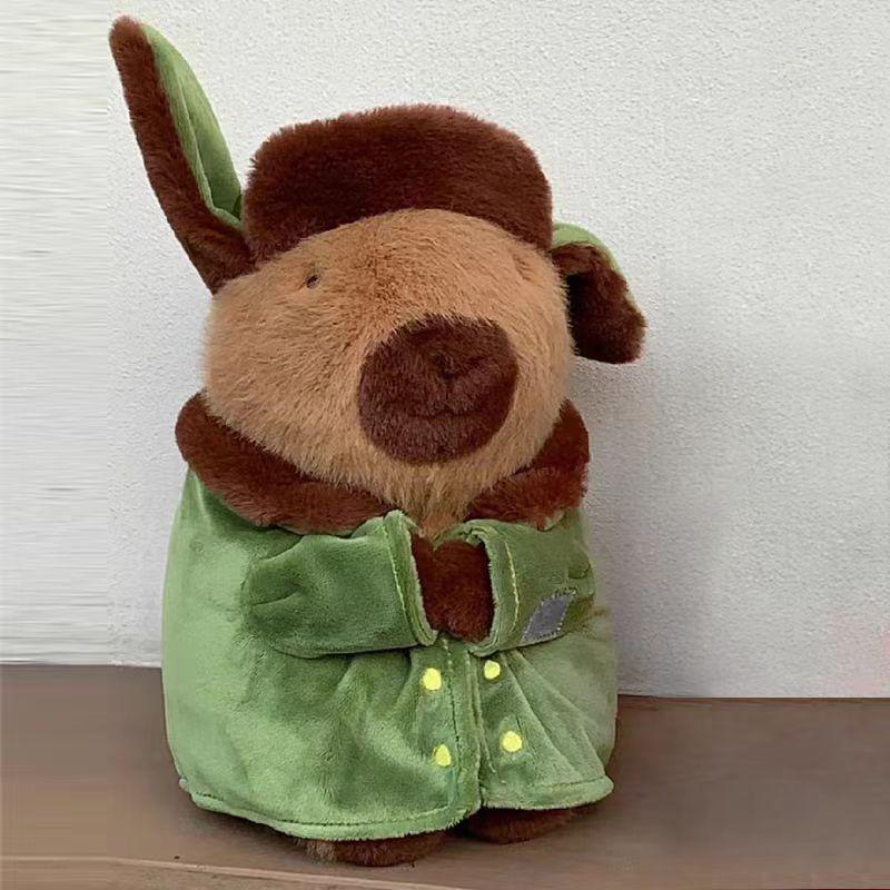 

New military coat capybara kapibara burger capybara plush toy 28cm