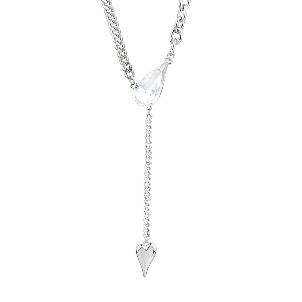 Elegant Water Drop Crystal Chain Necklace For Women Versatile Stylish Jewelry Piece