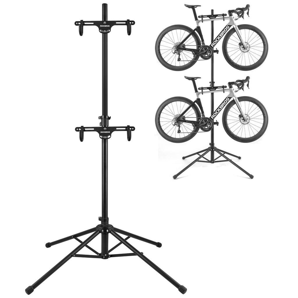 ROCKBROS Bicycle Vertical or Supports Two Aluminum Adjustable Height and Easy to Ideal for Bike Storage and Display Stand/Display Stand, Horizontal,