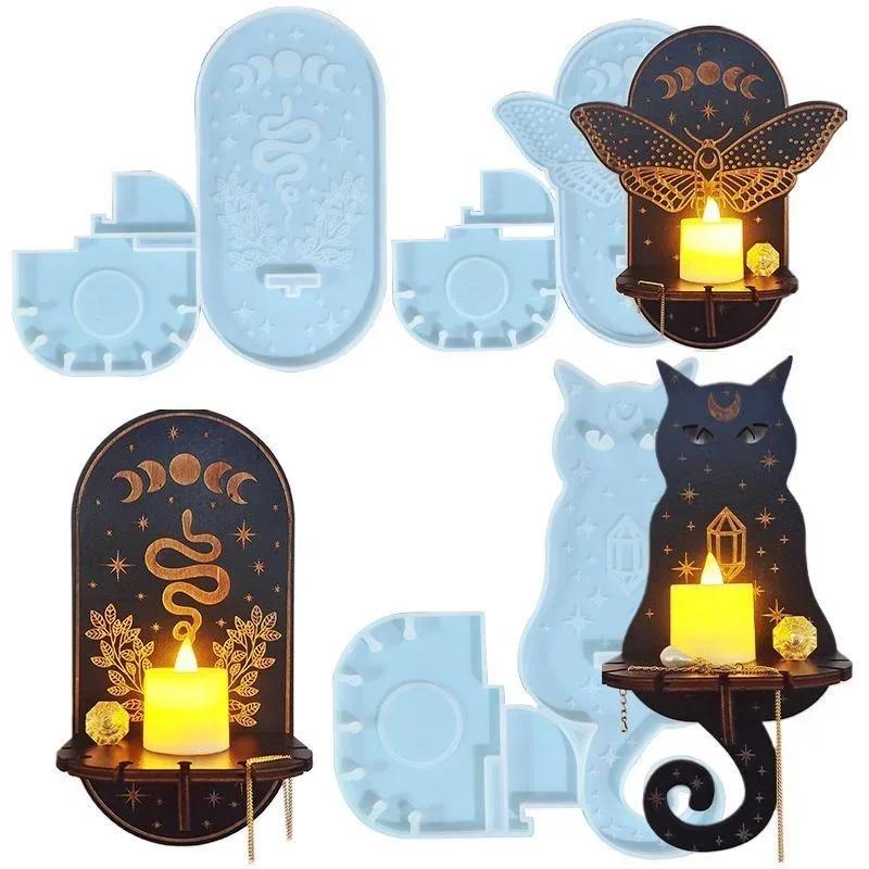 Halloween DIY Cat Silicone Candle Mold Wall Mounted Epoxy Resin Silicone Candle Holder Mold Making Kit Easy To Make