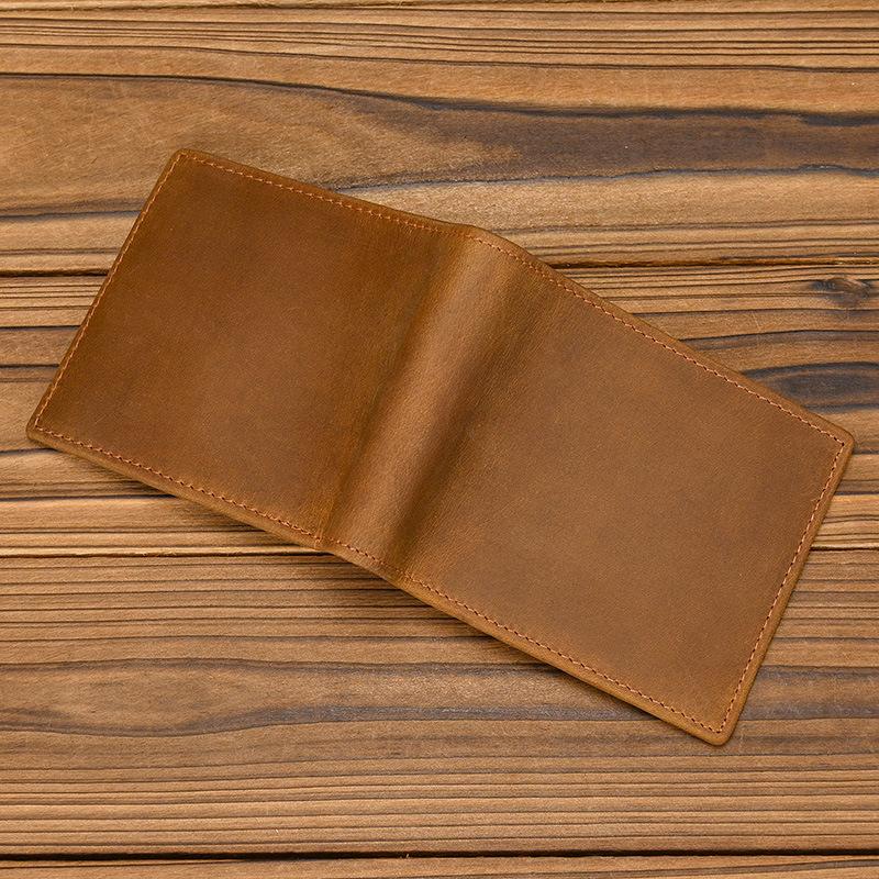 Men's Leather Short Wallet, Crazy Horse Leather, Multi Card Slot, 30% Off, Wallet Clip Layer, Cowhide Wallet