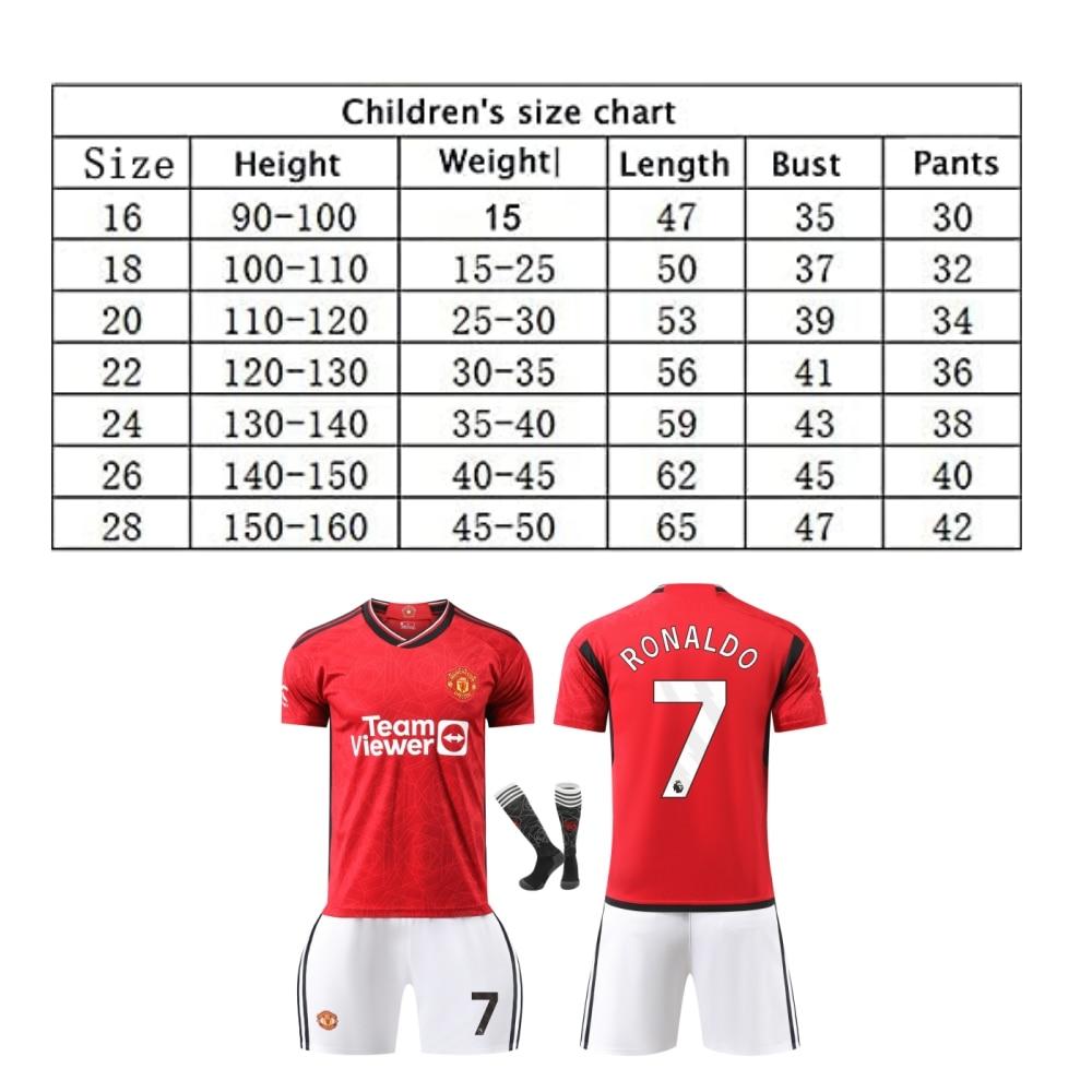 Kinder Sportbekleidung Manchester Ronaldo Fußballtrikot, Chelsea Stil, Polyester, Rot