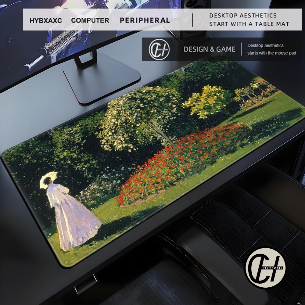 Monet Oil Painting Mouse Pad Gaming XL Large Computer HD Mousepad XXL Playmat Carpet Natural Rubber Office Mouse Mats Table Mat