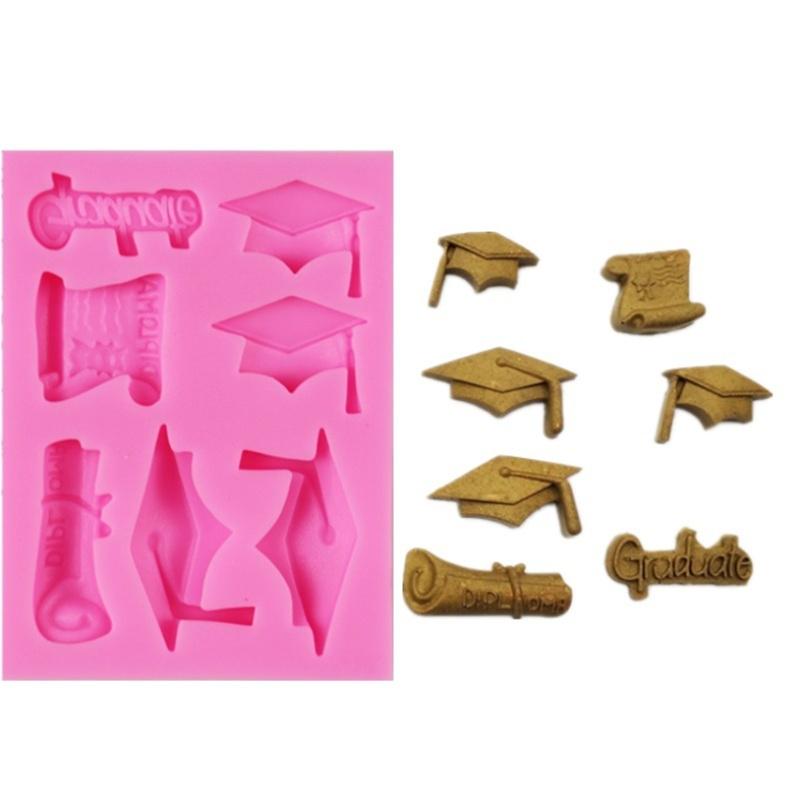 DIY Graduation Doctor Hat Fondant Sugarcraft Silicone Mould Cake Decoration Tools Chocolate Polymer Clay Resin Mold