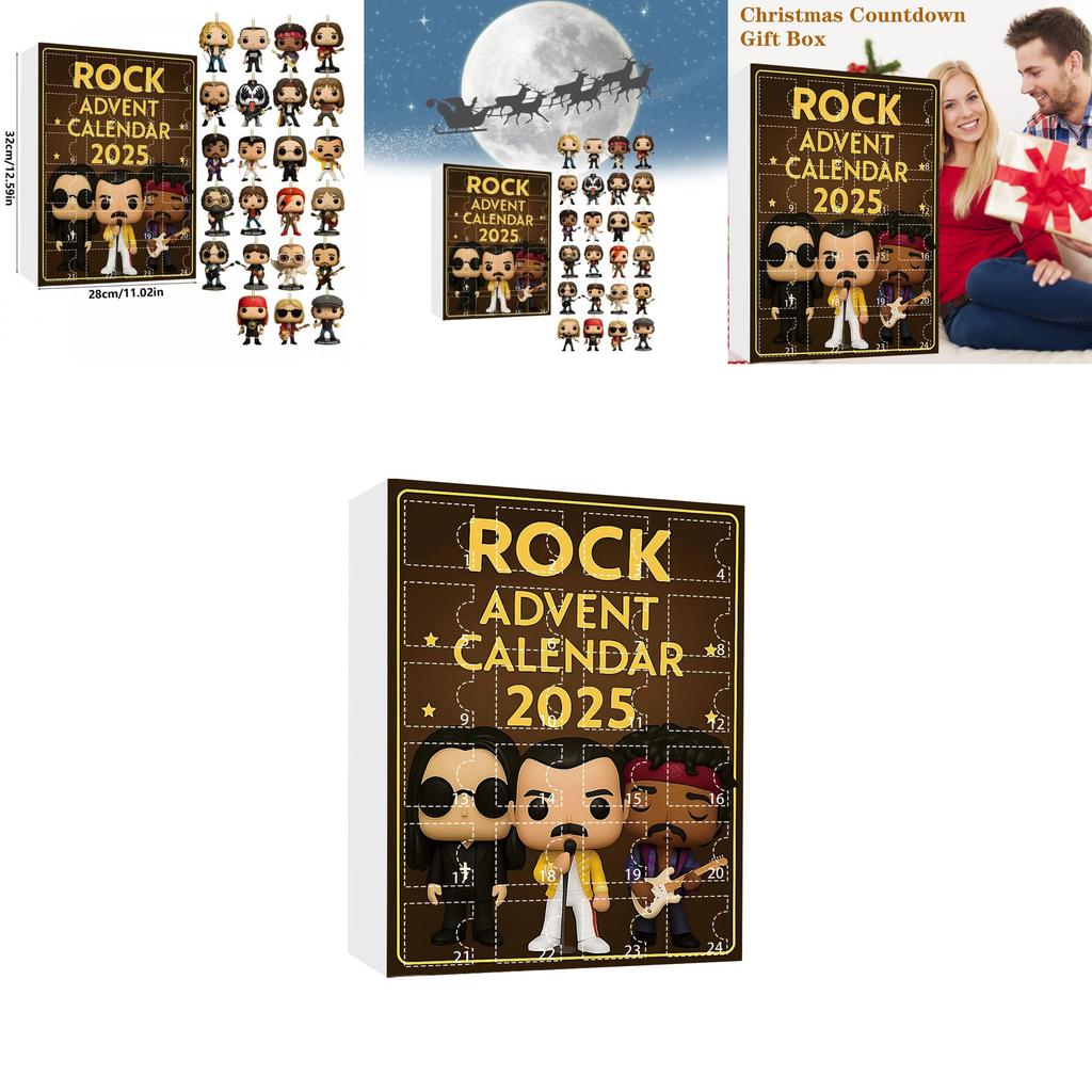 Christmas Blind Box Series With Acrylic Rock Band Figures For Festive Tree Decorations