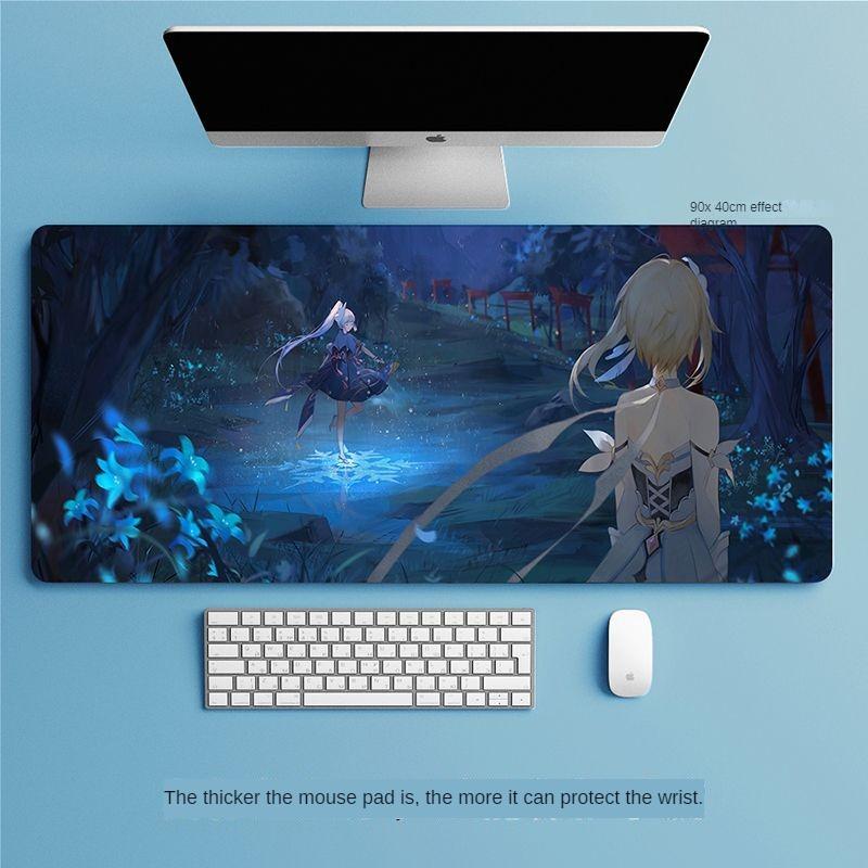 Mauspad, übergroß, Büro-Tastenkombination, integriertes Schloss, verdickt, individuell, gut aussehend, für Studenten, Computer, E-Sport, Tischmatte