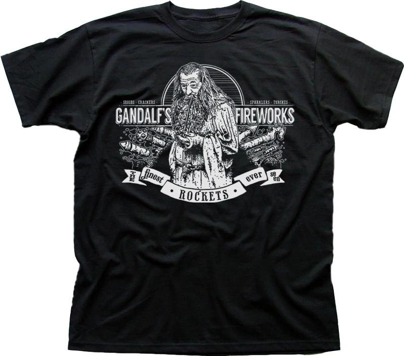 LOTR Gandalf inspired Fireworks black cotton t-shirt 9891 S
