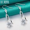 925 Sterling Silver Zircon Geometry Drop Earring for Woman Lady Wedding Engagement Party Fashion Jewelry