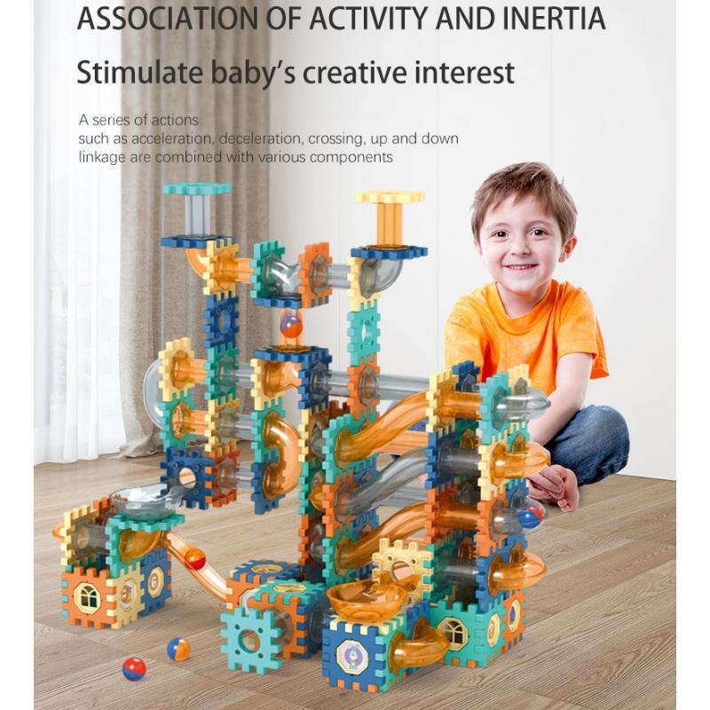 Iq Playground Plastic Slide Marble Run Building Blocks