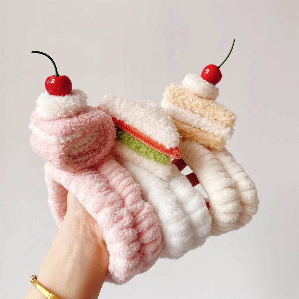 Fun and cute dessert three-dimensional plush cake Swiss curl hair band Women's face band