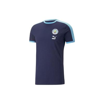 Mcfc Ano Novo Chinês Manchester City Série Ano do Coelho Ftblheritage T7 Camiseta com Logo Gola Redonda Pulôver Camiseta Esportiva de Manga Curta Masculino Tops Azul-Marinho 769495-02
