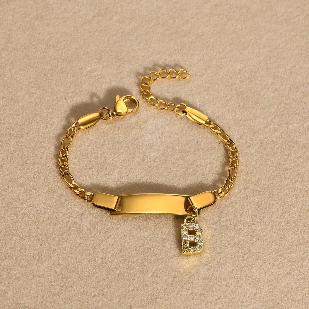 Stainless Steel Alphabet Bracelet for Kids and Ladies - Fashionable, Simple Jewelry