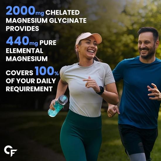 Carbamide Forte Chelated Magnesium Glycinate Supplement 2000mg Per Serving | Magnesium Supplement Supports Muscle Recovery- 120 Veg Tablets