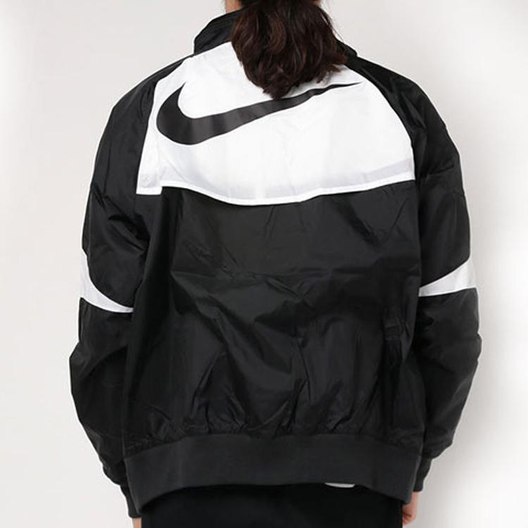 Nike Packable Hooded Sports Jacket With Large Swoosh Logo Men Jackets Black AR2210-012