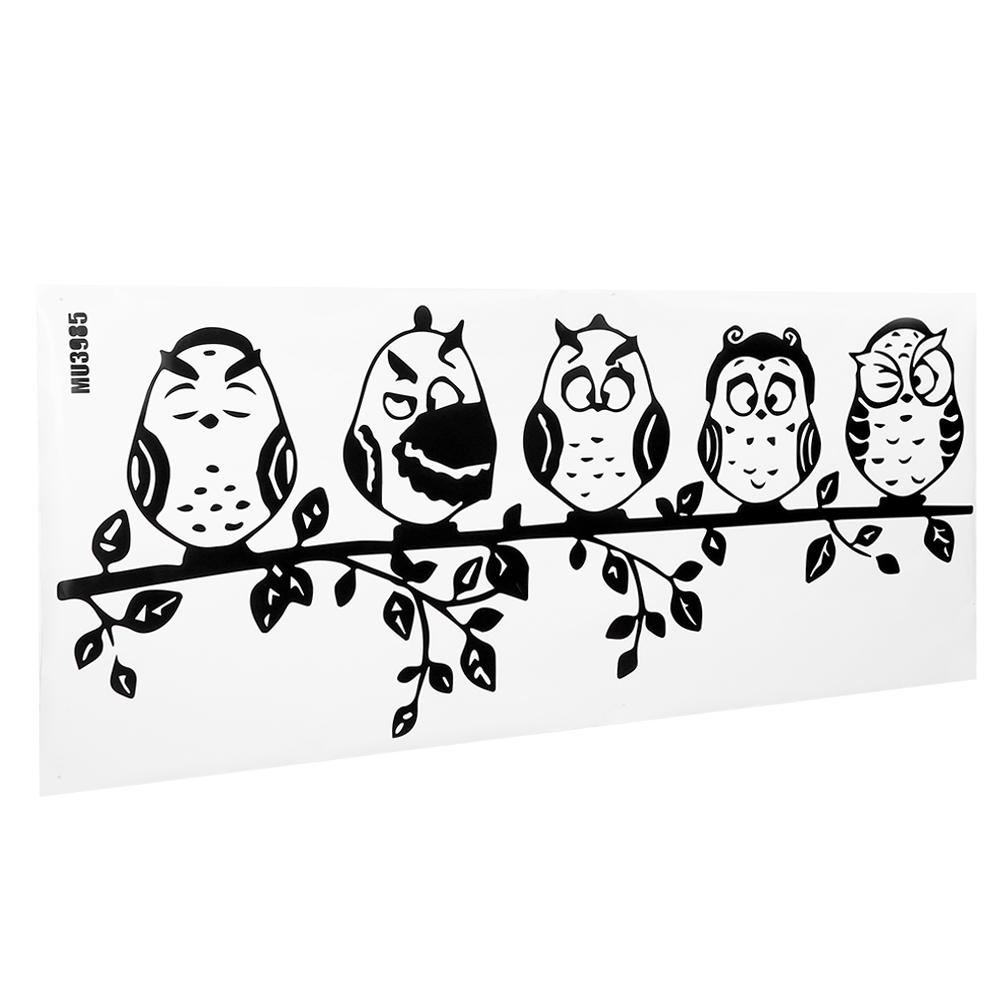 Owl Shaped PVC Wall Sticker Removable DIY Wall Decal Home Bedroom Decoration