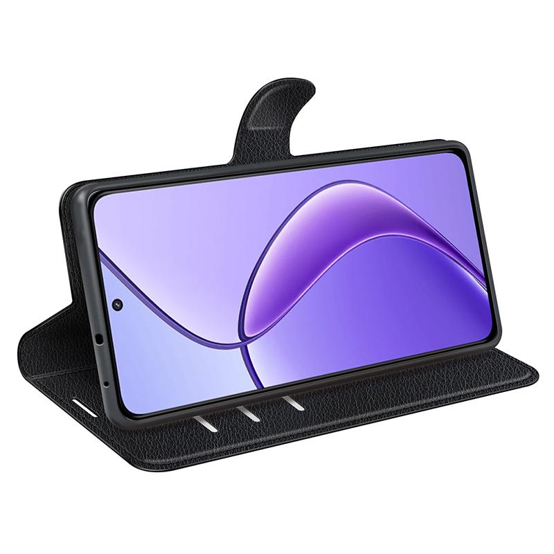 For Realme 12 5G Case Litchi Texture Wallet Cell Phone Cover with Magnetic Clasp