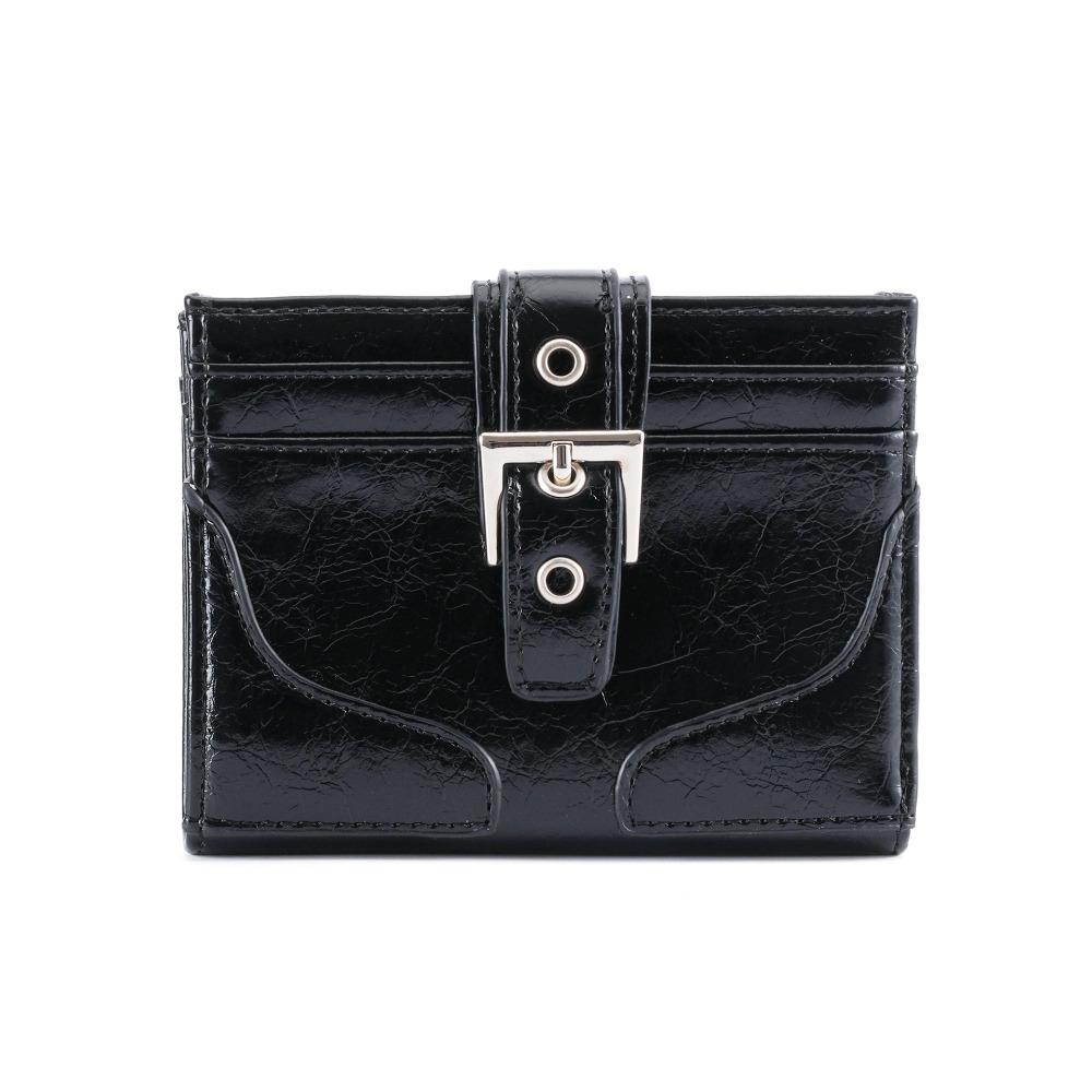 

Ultra Thin Card Bag Purse Coin Pouch Simple PU Leather Card Holder Travel чорний