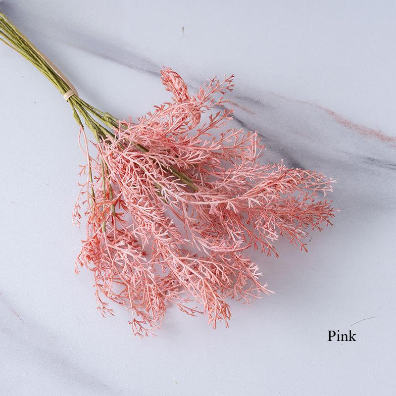 

11.42 Inch Artificial Fern Leaf Plant for Home Garden Decor Christmas New Year Decoration розовый