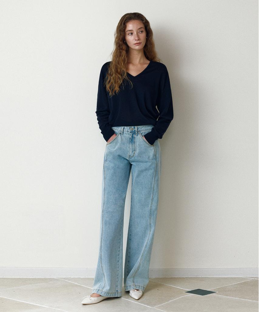RENEJ Blanc New Denim Pants-Blue (2Colors)