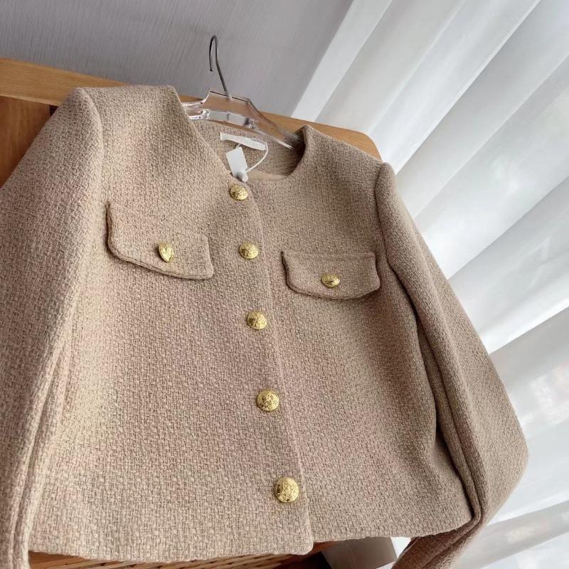 Spring and Autumn Elegant and Simple Button Short Jacket Women's Long-sleeved Casual All-match Cardigan Jacket Top