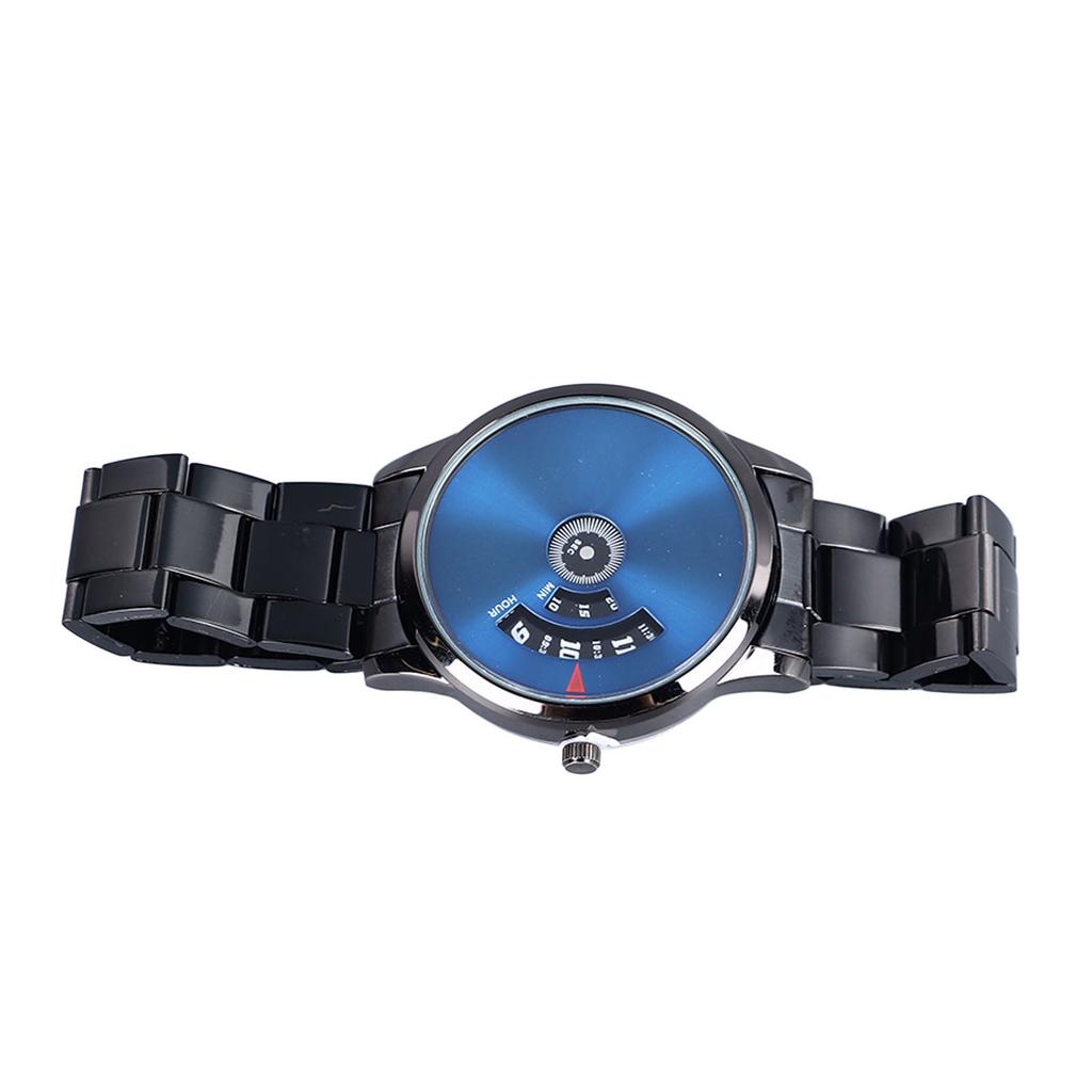 Herren Quarz Uhr Wasserdicht Kreative Business Armbanduhr mit Schwarzem Armband für Geburtstagsgeschenk Arbeit