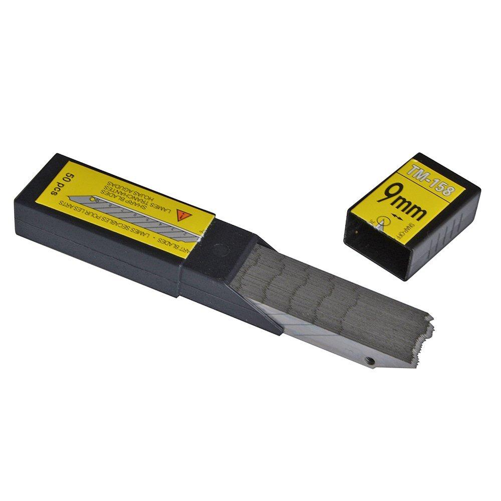 FOSHIO 50pcs Snap Off Knife Spare Blades Carbon Steel 30 Degree 9mm Blade for Art Knife Car Wrap Vinyl Film Sticker Cutting