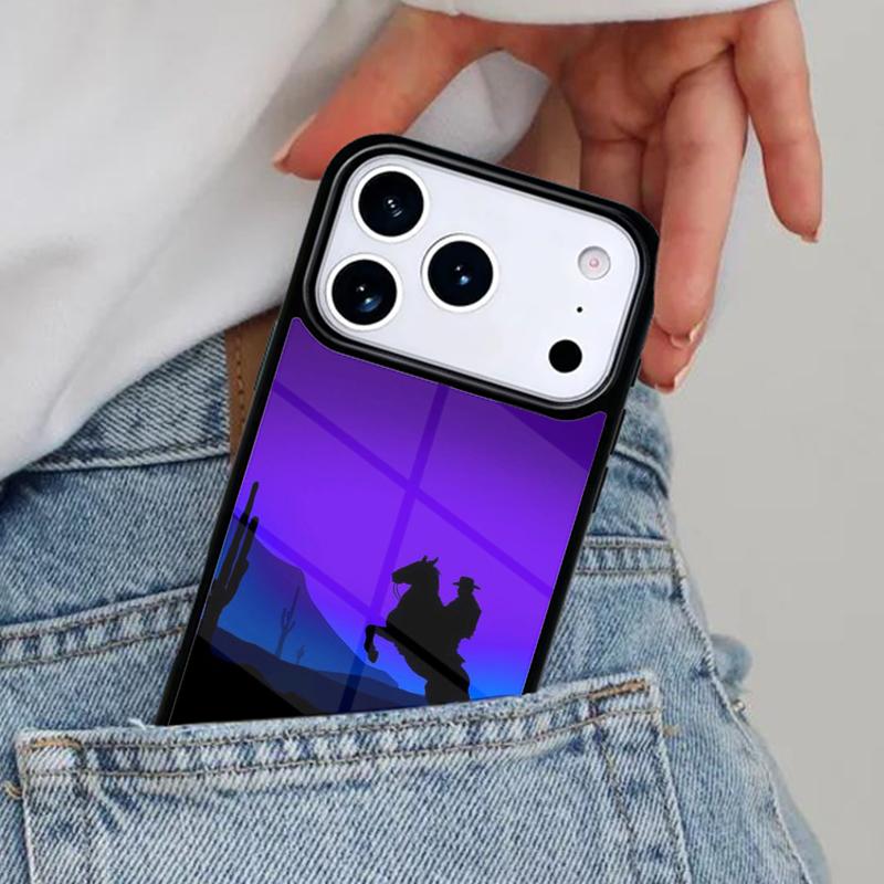 

Sunset Cowgirl Horse Silhouette soft Phone Case for iPhone 17ProMax 12 13 14 15 16e 17 Pro Max Plus Air Cover iPhone 16 Pro Max