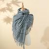 New temperament medium and long warm fashion imitation cashmere fringed scarf student thickened shawl small thousand bird grid scarf women