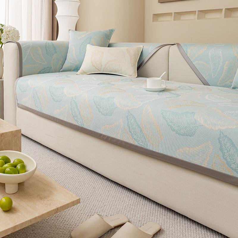 Summer Cold Feeling Ice Silk Sofa Cushion  New Summer Cold Feeling One Piece Light Luxury Ice Silk Mat Cushion Non-Slip