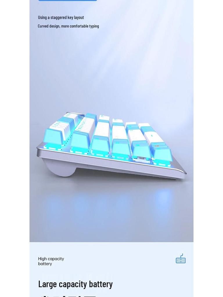 AULA F3009 Wireless Three-Mode 87-Key Mechanical Keyboard for Esports, Gaming, and Office Use