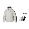 adidas Giacca imbottita con cappuccio reversibile a maniche lunghe con strisce a lettera da uomo Outerwear KC2492