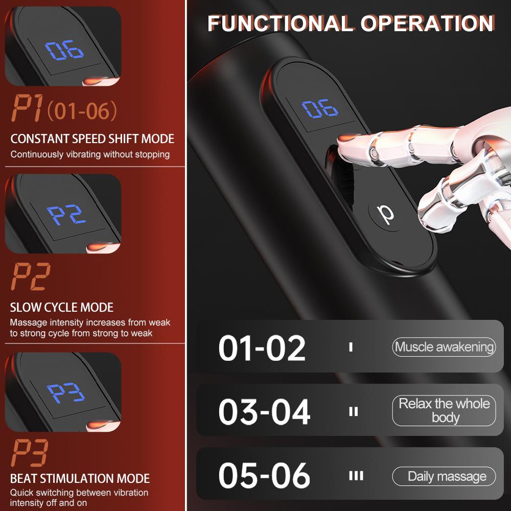 Smart Fascia Gun Neck Shoulder Cervical Foot Body Relaxation Back High Frequency Massage Gun  Massage Percussion Hammer Fitness