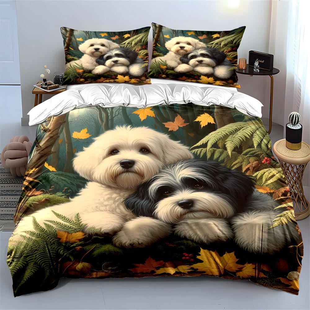 "Cozy Pups In Paradise" Bedding Sets Duvet Covers Pillowcases(1* Duvet Cover 2* Pillowcases Without Duvet Insert)