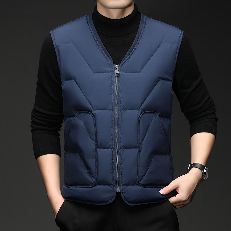 Men's Lightweight Down Vest 2025 - V-neck Warm Winter Gilet for Youth & Dads