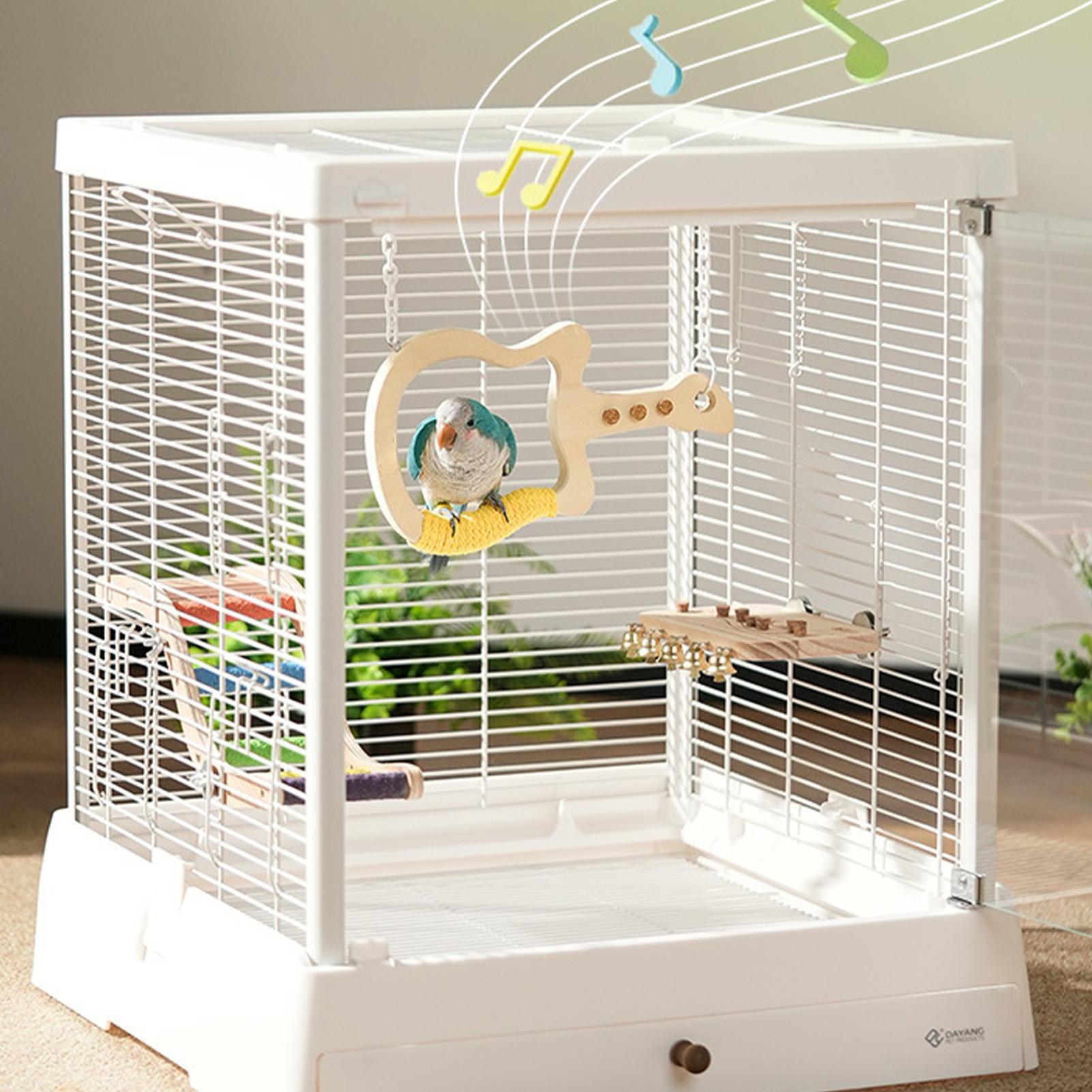 

Parrot Perch Interactive Guitar Toy Stand Natural Wood Perches Bird Swing For Climbing Grinding Parakeet Cockatiel Macaw African China Mainland
