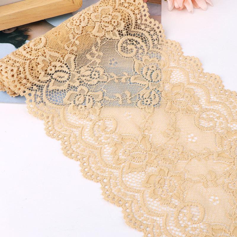 15cm Szeroka Miękka Elastyczna Koronka do Dekoracji Ubrań i Spódnic DIY w Kolorze Białym lub Czarnym