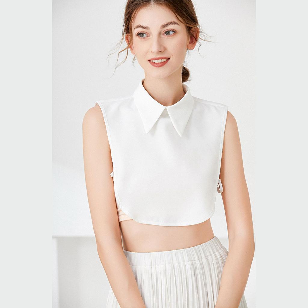 Buy Women Elegant White Lapel Faux 
