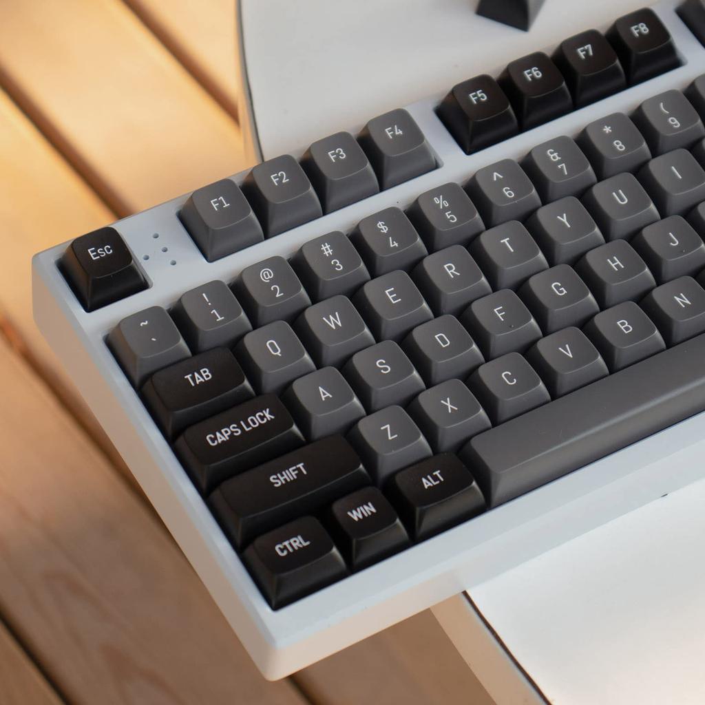 mintcaps Black Grey Keycap Set 150 Keys MSA Profile Double Shot Custom Keycaps for Cherry MX Gateron Kailh Box Switches