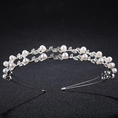 Double Layer Pearl Headband Minimalist Daily Hair Accessory Unique Bridal Wedding Tiara For Bride Elegant Hair Hoop Decor