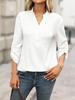 Trendy V-Neck Half-Button Women's Shirt - Fashionable and Versatile Top