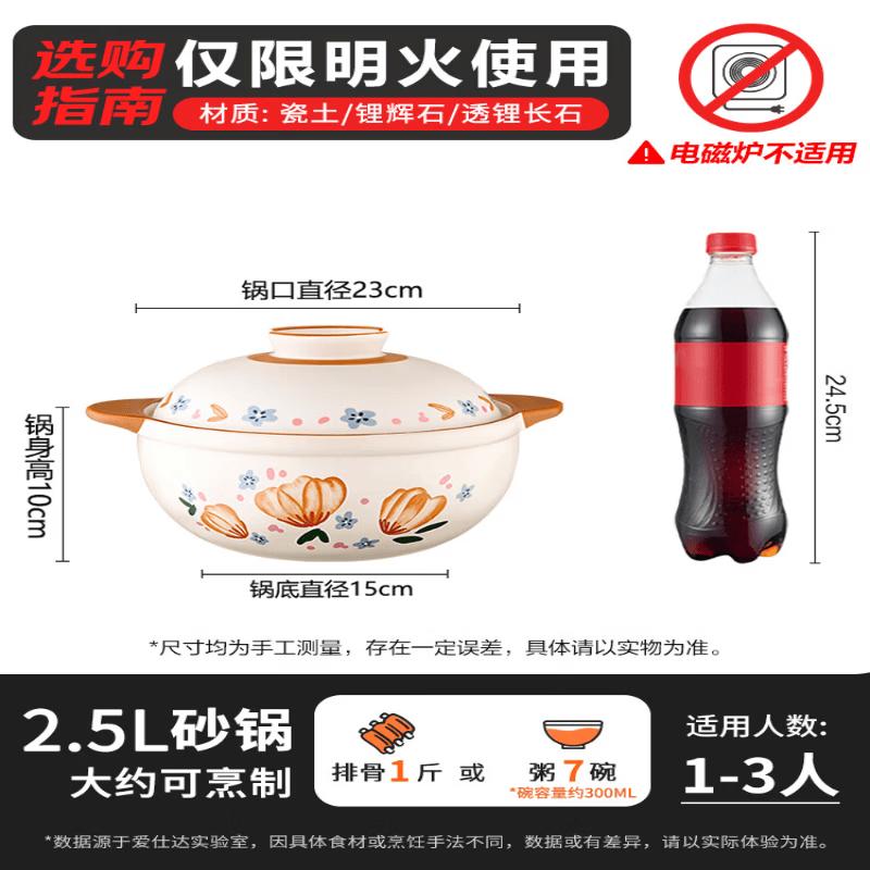 ASD 2.5L Ceramic Clay Pot for Soup & Stew