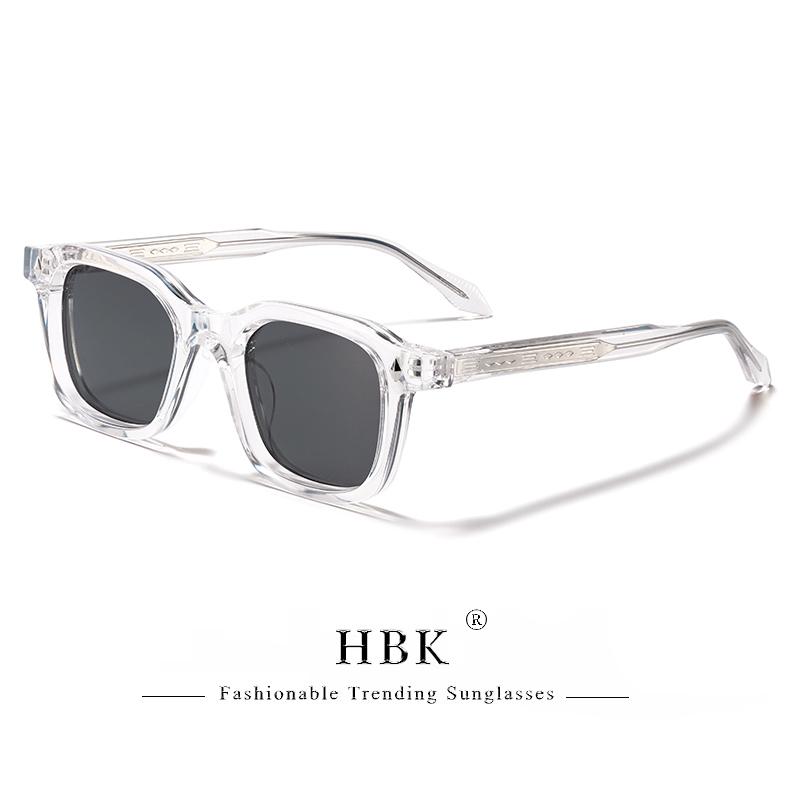HBK Occhiali da Sole Quadrati Eleganti da Uomo Montatura alla Moda Aste con Punte Vintage Occhiali da Viaggio Business Party Regalo UV400