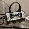 Portable Bowler Bag Exquisite Crossbody Bag Vintage Bow Polka Dot Handbag  Daily Use