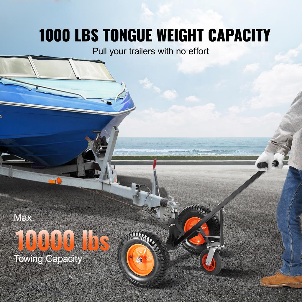 SucceBuy 1000lbs Tongue Adjustable Trailer Dolly Carbon Steel Trailer Mover Universal Wheel Parts for Moving RV Boat Camper Jack